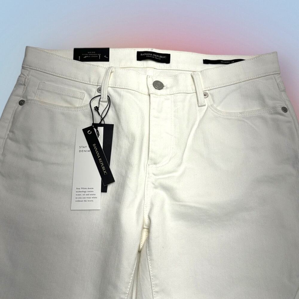 BANANA REPUBLIC Women’s 28 White MID RISE SKINNY Jeans